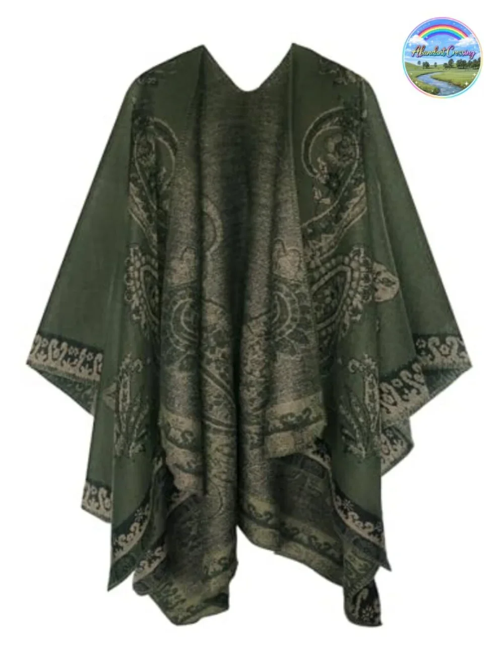 Women's Color Block Shawl Wrap Open Front Poncho Cape Polyester Knit Winter